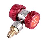 Cocoarm R134A AC Adaptador de Acoplamiento Rápido Juego de Conectores con Válvula Extractor de Núcleo para Diagnóstico Carga y Evacuación del de Aire Acondicionado del Coche (Alta presión roja)
