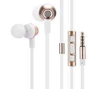 Cocoarm RM 610D Auriculares con Cable con Micrófono TPE Auriculares Intrauditivos Controlador de 3,5 Mm 10 Mm Sonido Equilibrado y Control de Volumen para Teléfonos Inteligentes Desplazamientos (GOLD)