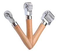 Cocoarm Rodillo para Parche de Neumáticos de Madera Grapadora de Neumáticos 6 Mm 20 Mm 40 Rueda de Metal Elimina Burbujas de Aire Rodamiento Suave Buen Agarre para Reparación de Tubos y Fijación de