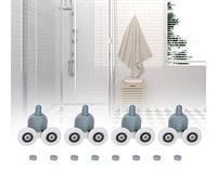 Cocoarm Rodillos de la Puerta de Ducha Poleas Rollers Runners de Puertas de Vidrio 4 Pack Anti- 304 Acero Inoxidable Deslizamiento sin Ruido para de Vidrio de 5 Mm de 6 Mm con Fácil Instalación