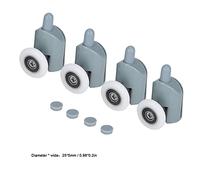 Cocoarm Rodillos de la Puerta de Ducha Poleas Rollers Runners de Puertas de Vidrio 4 Pack Anti- 304 Acero Inoxidable Deslizamiento sin Ruido para de Vidrio de 5 Mm de 6 Mm con Fácil Instalación