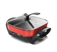 Cocoarm - Sartén eléctrica multifunción con tapa antiadherente cuadrada (enchufe europeo 220 V)