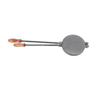 Cocoarm Sartén para Panqueques, Hierro Fundido Reversible con Mangos de | Plancha De Pan Plano, Superficie De Cocción De 14 Cm, Placas Estampadas De Doble Cara, Uso En Estufa De Gas Y Cocina