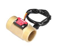 Cocoarm Sensor de Flujo de Agua Medidor de Flujo de Agua Caudalímetro YF-B10 1.3 Pulgadas Roscado Macho de Latón con Señal de Pulso NPN para Máquina Expendedora de Agua Caliente