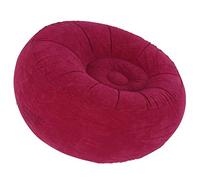 Cocoarm Sofá Inflable Flocado PVC sofá Individual Silla 100 X 100 X 55 Cm Plegable Desinflado Rápido Asiento de Ergonómico para Adultos Sala de Estar Balcón Jardín Camping (Rosa roja)