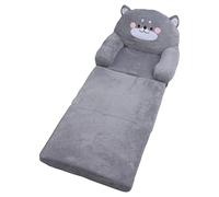 Cocoarm Sofá para Niños Silla Plegable para Niños Pequeños Estilo de Perro Gris de Dibujos Animados, Mini sofá de Tela y Esponja con Asas Anchas Respaldo y Funda con Cremallera para Leer Dormir (3