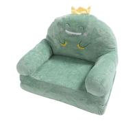 Cocoarm Sofá para Niños Silla Plegable para Niños Pequeños, Mini sofá de Dinosaurio Verde de Dibujos Animados con Esponja de Tela Suave, Respaldo con Asas Anchas, Asiento Relajante para la Siesta