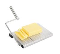Cocoarm Tabla Cortadora de Queso de Acero Inoxidable, Cortadora de Alambre Ajustable con Rejilla, 5 Cables de Repuesto, para Cocina (con escala)