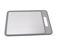 Cocoarm Tabla de Cortar para Descongelar, Bandeja de Descongelación Rápida de Aleación de Aluminio, Tabla de Cortar de Doble Cara con Afilador de Cuchillos para Cocina, Preparación de Comidas, (GRAY)