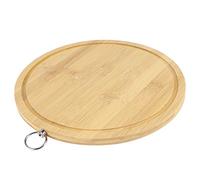 Cocoarm Tabla de Cortar Redonda de bambú, Tabla de Cortar con Canal Guía y de Metal, de Masa de 24,5 a 39 Cm para Preparación de Pan de Carne Vegetal en la Cocina del Restaurante del Hogar (Diámetro