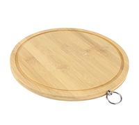 Cocoarm Tabla de Cortar Redonda de bambú, Tabla de Cortar con Canal Guía y de Metal, de Masa de 24,5 a 39 Cm para Preparación de Pan de Carne Vegetal en la Cocina del Restaurante del Hogar (Diámetro