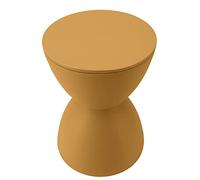 Cocoarm Taburete con Forma de Reloj de Mesa Auxiliar Redonda de Plástico 30 Cm X 42 Cm Asiento y Mesa Multiusos de Estilo Nórdico Moderno para Baño Probador de Zapatos (Cúrcuma)