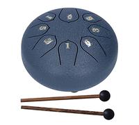 Cocoarm Tambor de Lengua Tambor de Mano de Acero 6 Pulgadas 8 Tonos con Kit de Madera de Tela Libro de Música de Afinación Transparente y Mazos para Meditación Yoga Principiantes Musicoterapia (Azul