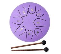 Cocoarm Tambor de Lengua Tambor de Mano de Acero 6 Pulgadas 8 Tonos con Kit de Madera de Tela Libro de Música de Afinación Transparente y Mazos para Meditación Yoga Principiantes Musicoterapia