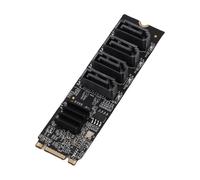 Cocoarm Tarjeta Adaptadora M.2 ASM1166 Tarjeta de Expansión M.2 PCIe 3.0 a Serial ATA3.0 4 Puertos con Disipador Térmico Indicador Inteligente para PC de Escritorio NAS SSD HDD Expansión de