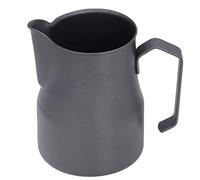 Cocoarm Taza de Espuma de Leche Jarra de Espuma de Leche de Acero Inoxidable 550 Ml Boquilla de Olécranon Patrón de Calavera de Cuerpo Integrado para café con Chocolate en Casa Oficina (BLACK)