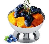 Cocoarm Tazas para Helado de Acero Inoxidable, Taza de Postre Versátil, Elegante e Impresionante, Ideal para Varias Ocasiones, Lavable a Máquina, con Diseño de Vidrio Alto y Corto para el Hogar,