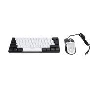 Cocoarm Teclado Gaming RGB 61 Teclas, Teclado Compacto con Cable con Retroiluminación Multicolor, para PC Mac Laptop (Marco Negro Central Blanco.)