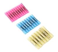 Cocoarm Terminales de Cable Termorretráctiles, 300 Unidades 22-10 AWG | Terminales de cobre estañado, 3 tamaños codificados por colores, manguitos sellados contra la humedad, reparación de