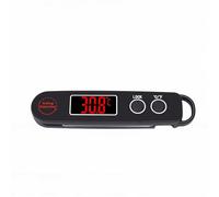 Cocoarm Termómetro Digital de Carne, Termómetro de Alimentos LED en Tiempo Real con Sonda Plegable y Resolución de 0.1℃ para Cocinar, Asar, Hornear, Freír, BBQ (BLACK)