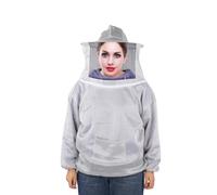Cocoarm Traje de Apicultura Gris XL con Cremallera, Puños Elásticos, Sombrero Desmontable, Velo de Alta Definición, Diseño de Bolsillo de Gran Capacidad, para Protección Solar contra Abejas