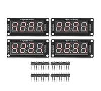 Cocoarm Tubo Digital de 4 Dígitos, Módulo de Pantalla PCB TM1637 de 0.56 Pulgadas 5V, Placa de Reloj LED de 7 Segmentos con IO de 2 Pines, Pantalla Estable, Conectar y Usar para (Rojo MRA041D)