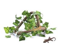 Cocoarm Vine de Vid Reptil Flexible para Ejercicio para Mascotas Adaptado a la Caja de Reptiles, Geckos, Acuario, 3.28 Pies (Vinagre + Hoja de Hiedra)