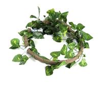 Cocoarm Vine de Vid Reptil Flexible para Ejercicio para Mascotas Adaptado a la Caja de Reptiles, Geckos, Acuario, 3.28 Pies (Vinagre + Hojas de Hiedra Verde)