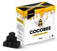 COCOBEE 4KG Carbón De Coco Natural para Shisha Y Barbacoa 26mm Alta Combustión Encendido Rápido con Calor Uniforme Baja Ceniza Pack Profesional para Cachimba Hookah BBQ Carbón Premium DISPAU