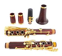Cocobolo Madera Profesional Clarinete Bb Chapado En Oro 18 Llaves Clarinete Clarinetes (Color : Cocobolo)
