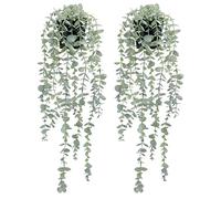 COCOBOO 2 Plantas Artificiales de eucalipto Colgantes para Estante, Planta Falsa en Maceta para Pared, habitación, hogar, Patio, decoración Interior y Exterior