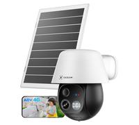 COCOCAM 24/7 Grabación AOV 4G Camara Vigilancia Exterior Solar con SIM, 30m Visión Nocturna, 10000mAh Batería, 8W Panel Solar, Seguimiento Auto & Detección IA, 2K PTZ, Tarjeta eSIM Incluida (Sin WiFi)