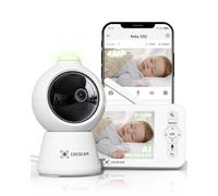 COCOCAM 2K 4MP IA Camara Vigilancia Bebe con 5" Pantalla, 2,4G/5GHZ WiFi, Detección Cara Tapada, Álbum Tiempo Inteligente, Seguimiento Automático, Detección llanto, Encriptación, Visión Nocturna IR