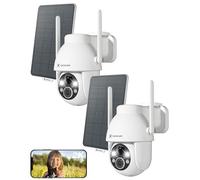 COCOCAM 2PCS 2K Cámara Vigilancia WiFi Exterior con Panel Solar