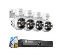 Cococam 4K PoE Kit de Cámara de Vigilancia, 8CH 2TB HDD NVR, 4PCS 8MP IP Cámara para Grabación 24/7, Detección AI de Personas/Vehículos, Visión Nocturna en Color