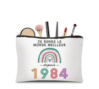 CoCoCherry - Regalo de cumpleaños para mujer, cumpleaños, para mujer, estuche de maquillaje, regalo personalizado para mujer, 1984 Fr, 41th