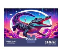 Cocodrilo 1000 Piezas Set De Puzzle Puzzle Premium, Cartón Resistente - DIY Super Divertido para La Familia, Decoración Bonita, Regalo De Cumple Ideal 38x26cm/1000pcs