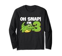 Cocodrilo 3er cumpleaños Reptil Fiesta Humor niños Oh Snap Manga Larga