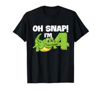 Cocodrilo 4º cumpleaños Reptil Fiesta Humor niños Oh Snap Camiseta