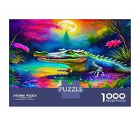 Cocodrilo Cartón Caimán en Pantano Colorido Rompecabezas Premium para Ancianos Entrenamiento Cerebral 38x26cm/1000pcs
