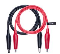 Cocodrilo Clips Eléctrico Aislado Cable Multímetro Conductores de Prueba Caimán Doble Punta Cable Probador de Voltaje (0.5 Metros/Rojo y Negro)