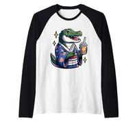 Cocodrilo Cocodrilo Burbuja Boba Tea Anime Lindo Kawaii Camiseta Manga Raglan