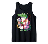 Cocodrilo Cocodrilo Burbuja Boba Tea Anime Lindo Kawaii Camiseta sin Mangas