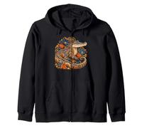 Cocodrilo Cocodrilo Patrones Florales Flores Arte Cocodrilo Sudadera con Capucha