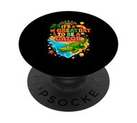 Cocodrilo de la Escuela de Profesores Es un Gran día para ser un caimán PopSockets PopGrip Adhesivo