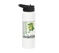 Cocodrilo es mi espíritu, dibujos animados kawaii, divertidos caimanes Stainless Steel Insulated Water Bottle