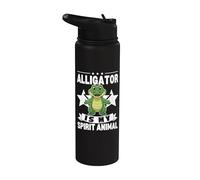 Cocodrilo es mi espíritu, dibujos animados kawaii, divertidos caimanes Stainless Steel Insulated Water Bottle