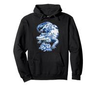 Cocodrilo Floral Vintage con Flores Delft Art Chinoiserie Sudadera con Capucha