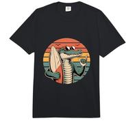 Cocodrilo Fresco Surfista Puesta del Sol Océano Comfort Colors Adult Heavyweight T-Shirt