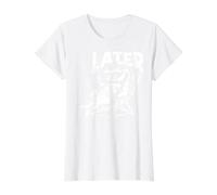 Cocodrilo - Nos vemos más Tarde Verano o Vacaciones - Cocodrilo Camiseta gráfica económica, Mujer, Blanco, XS